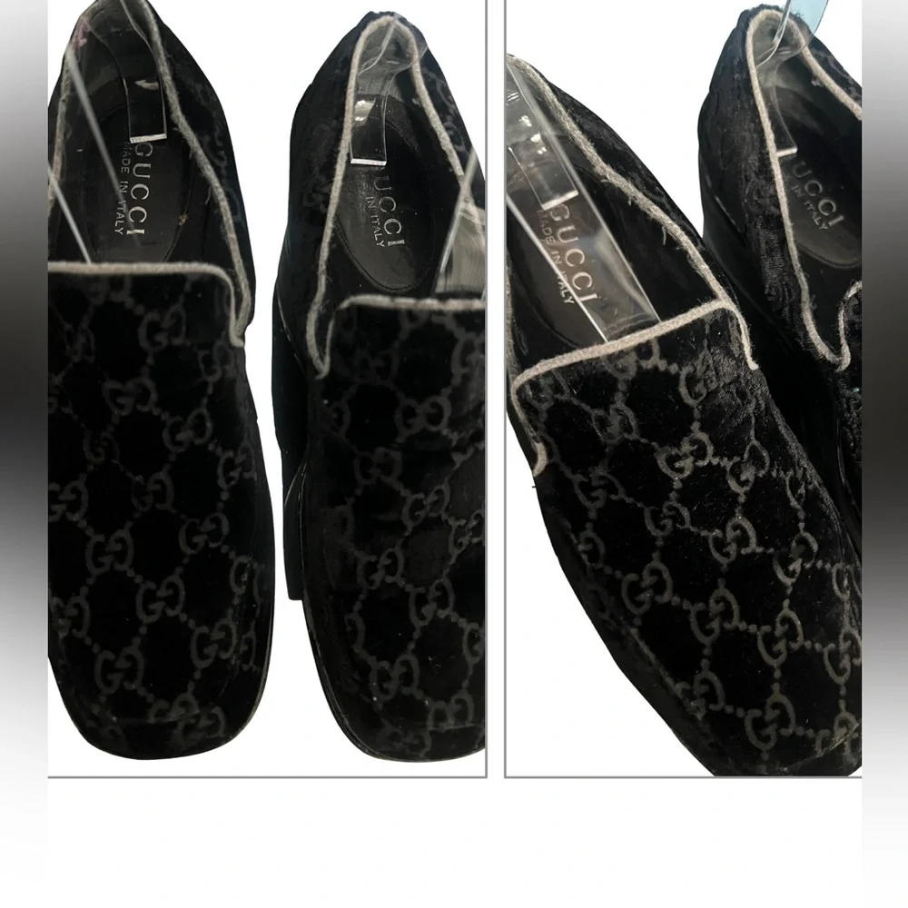 GUCCI Black Suede Double G Platform Loafers - Picture 4 of 13